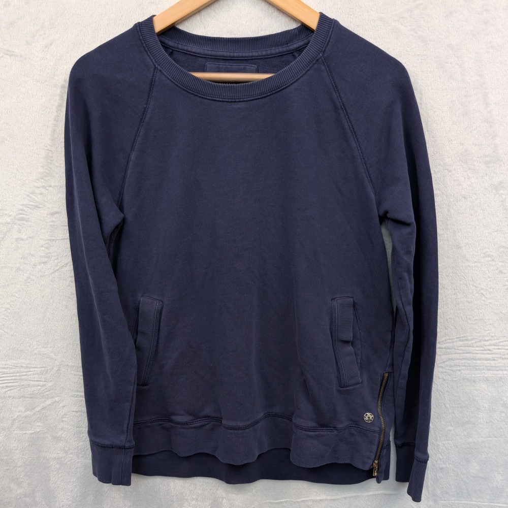 Lilly Pulitzer Sweatshirt Women's M Navy Blue Luxletic Zip Pockets Athleisure